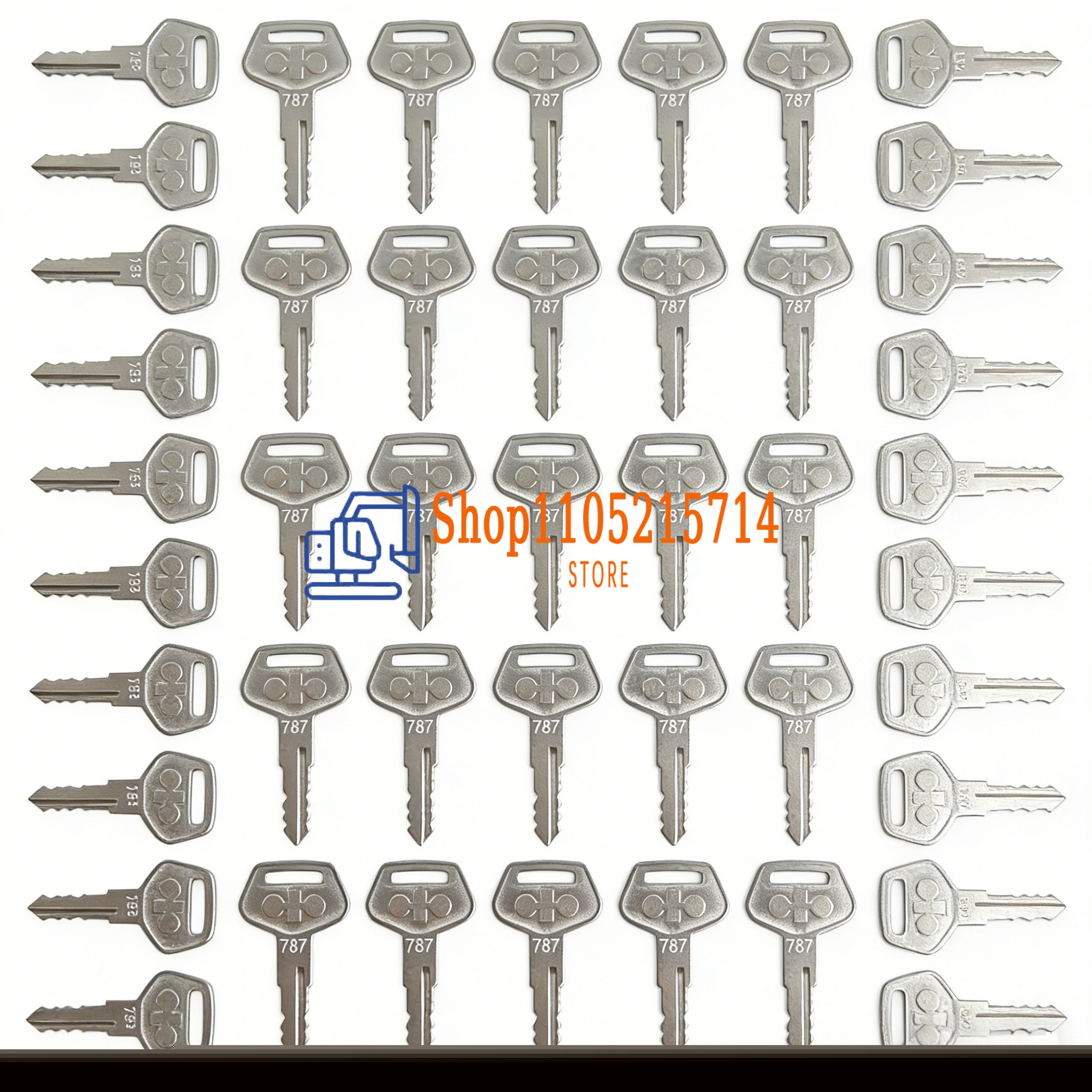 Heavy Equipment Keys - 50PCS 787 Ignition Key for Komatsu