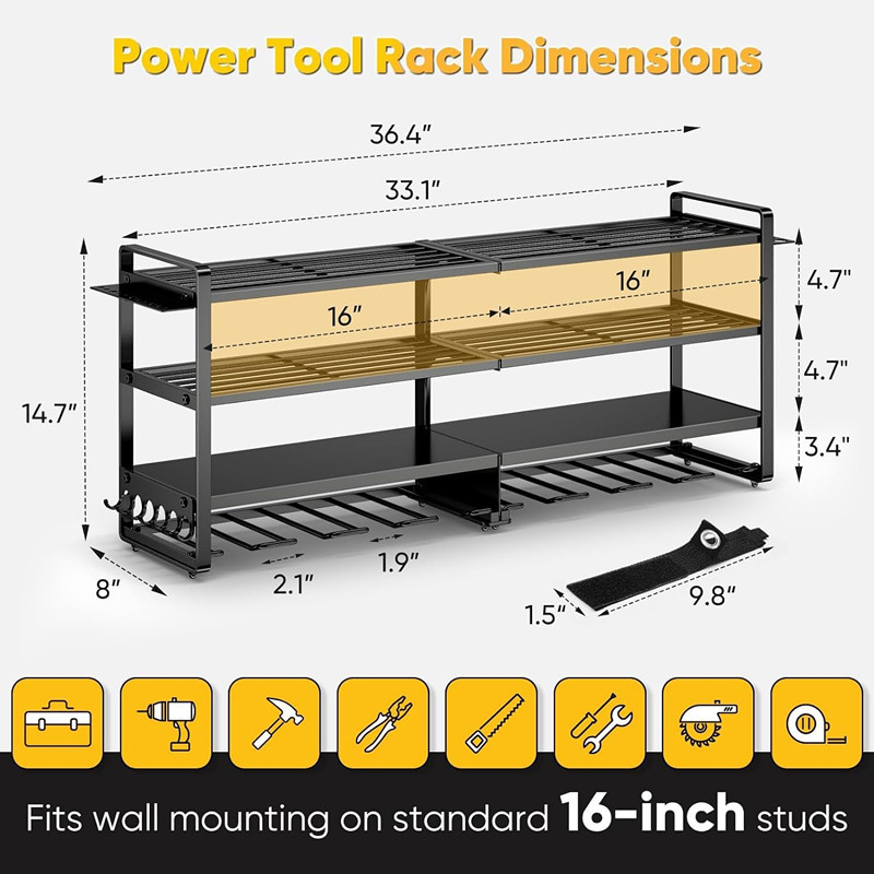 Large Power Tool Organizer Wal - Heavy Equipment Battery 리뷰 및 가격